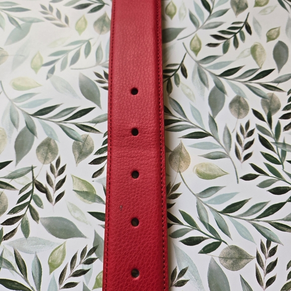 Lauren Ralph Lauren Genuine Leather Belt - Red, Size Medium - Picture 4 of 7